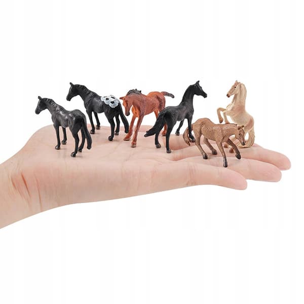 6x Sturdy Horse Figurines, Models, Miniature Simulation, Early Learning A