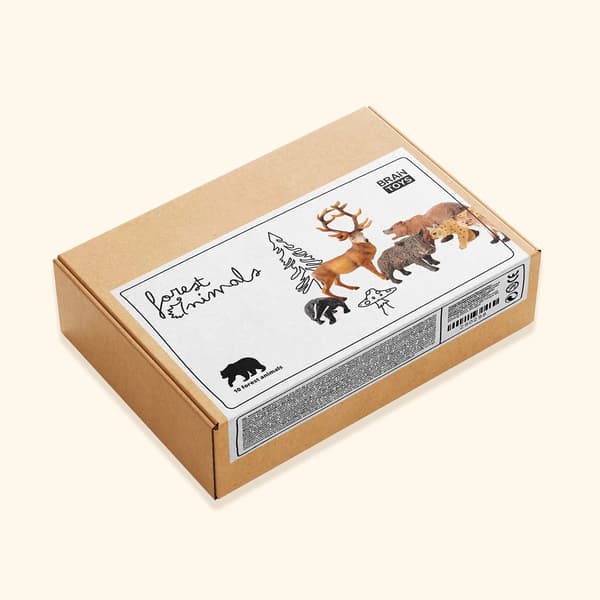 A set of forest animal figurines