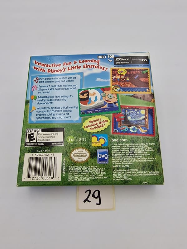 GAME BOY ADVANCE LITTLE EINSTEINS ORIGINAL