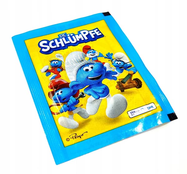 SMURFS STICKERS. THE SMURFS. 9 PACKETS / 45 STICKERS