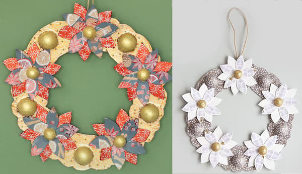 Decorative Elements for Art and Craft Projects: A WREATH WITH FLOWERS MADE FROM PAPER MACHÉ
