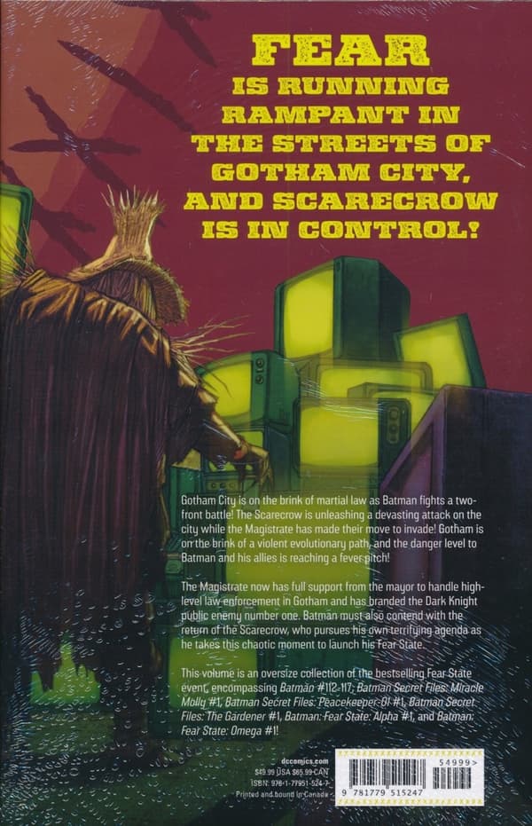 BATMAN: FEAR STATE SAGA Hardcover