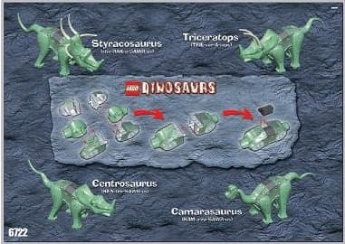 621A2. LEGO Styracosaurus 6722 – box and instructions, complete set