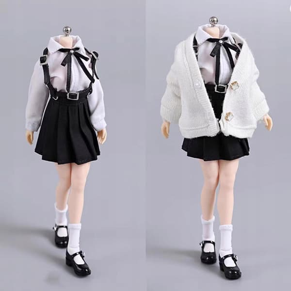 1/12 School Uniform Set – Outfit for action figures – White accessory bodysuit