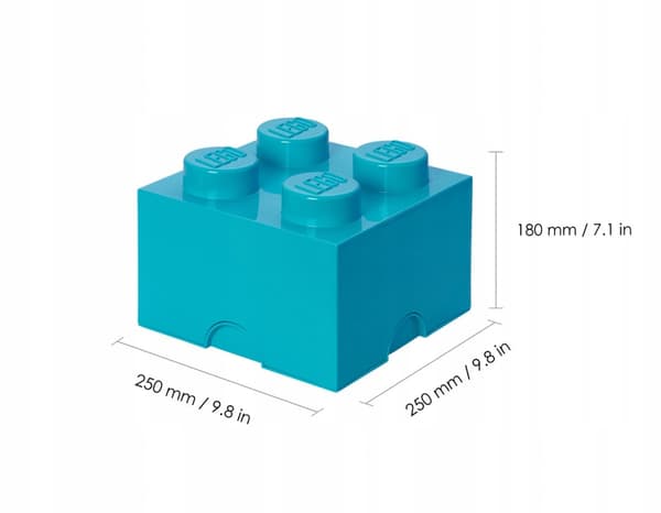 LEGO STORAGE BOX FOR BRICKS, 4, AZURE, 25 cm, 40031743