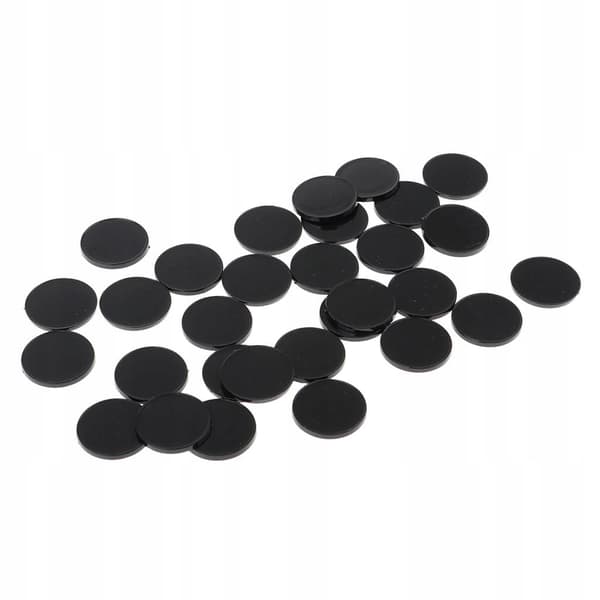 30x Round Black 22mm Multi-purpose Smooth Base for Miniatures