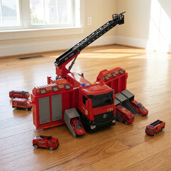 Fire engine set: Toy fire engines, 7-piece set