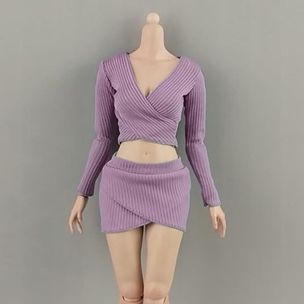 1:6 Scale Basic Crop Top Costume, Women’s Figure, purple