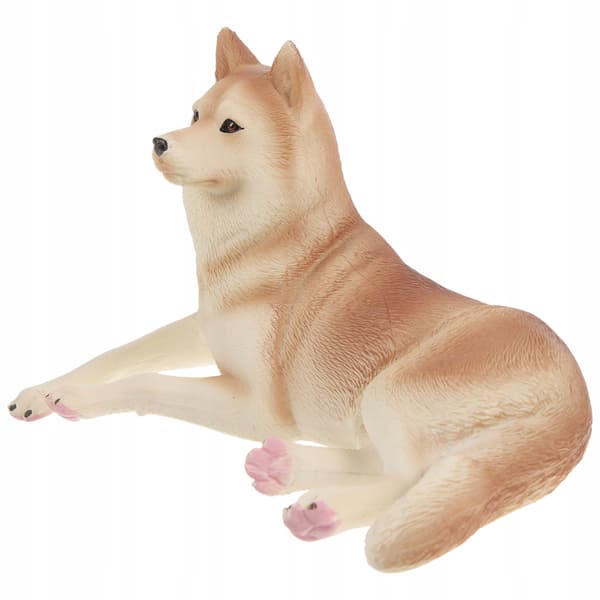BROWN HUSKY FIGURINE – REALISTIC PLASTIC DECORATION