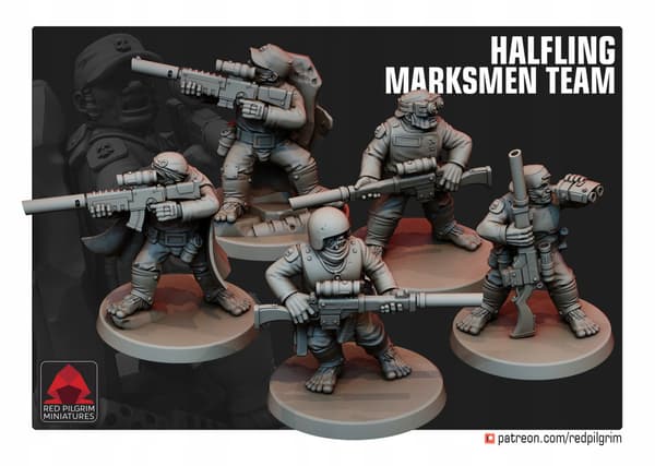 Halfling-skyttelag x5, Red Pilgrim Miniatures 2