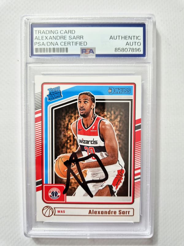 ALEXANDRE SARR AUTOGRAPH 2024–25 RC Donruss 215 PSA/DNA Washington Wizards