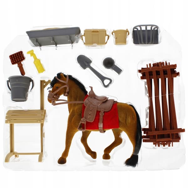 Flock-printed horse with accessories – MEGA CREATIVE 526121