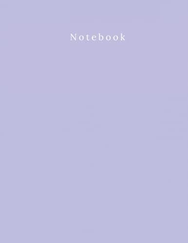 Notebook: Large pastel purple 8.5x11 notebook