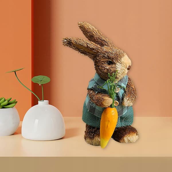 Simulation: Straw Bunny – Art Deco Sculptures, Figurines, Handicrafts, Statues – Blue A