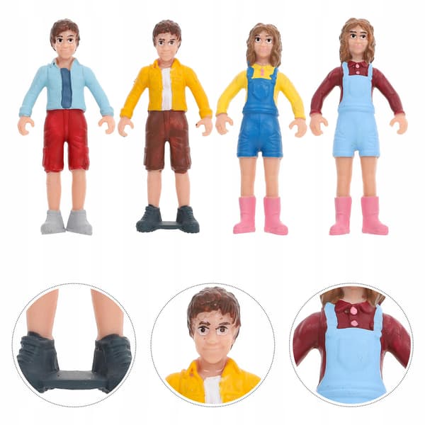A SET OF COLOURFUL MINI FIGURINES FOR DISPLAY