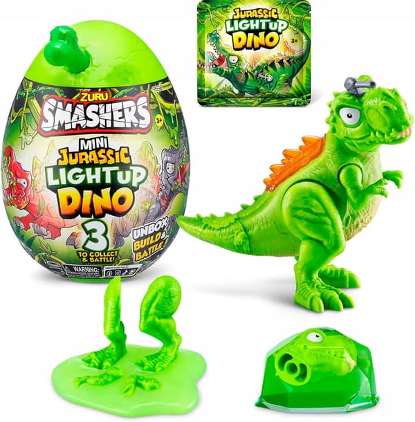 ZURU Smashers Mini Jurassic Light-Up Dino Egg Set – DINOSAUR EGG