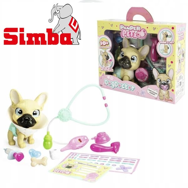 SIMBA PAMPER PETZ BULLDOG VET SET – INTERACTIVE TOY THAT DRINKS AND URINATES