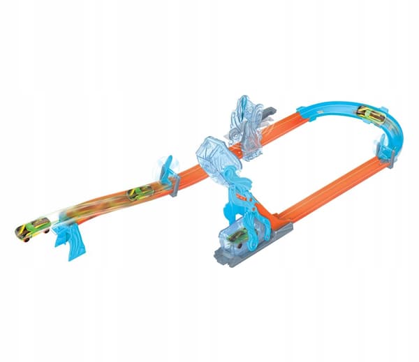 HOT WHEELS TRACK BUILER TRACK SET: Toxic Rush set with a car