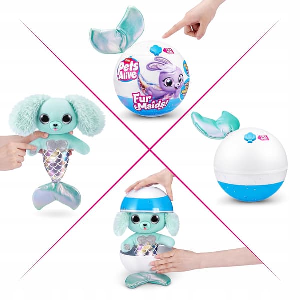 ZURU Pets Alive Furmaids interactive mermaid soft toy with a green tail
