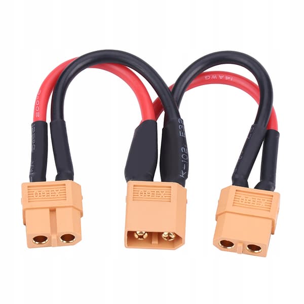 XT60 parallel battery connector adapter – 14 AWG cable for RC Lipo 1 PN