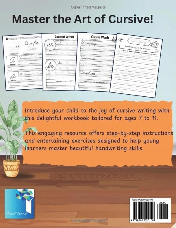 MindFunnel.io Cursive Handwriting Practice Book