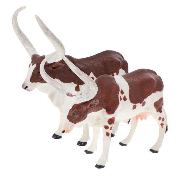 2 DECORATIVE COW FIGURINES, PLASTIC EDUCATIONAL MODELS
