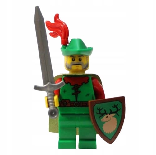 LEGO Castle Figure – Forestman with a cape + sword + shield