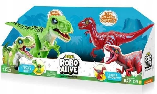 Zuru Robo Alive 2-in-1 Raptor and T-Rex Dinosaurs