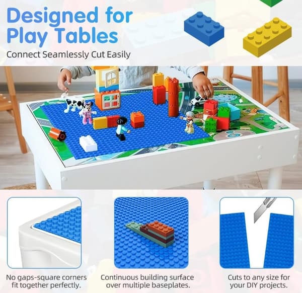 10x CONSTRUCTION PLATES FOR BUILDING BLOCKS, 25.5 x 25.5 cm – BASE PLATE FOR BUILDING BLOCKS