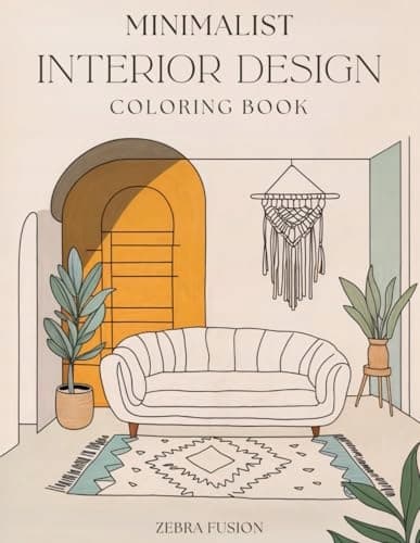 Fusion, Zebra Minimalist Interior Design Colouring Book: 50 Elegant Designs