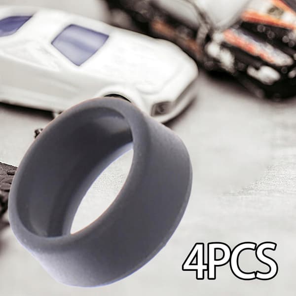 Set of 4 modified RC Model car tyres – rubber flat tyre set
