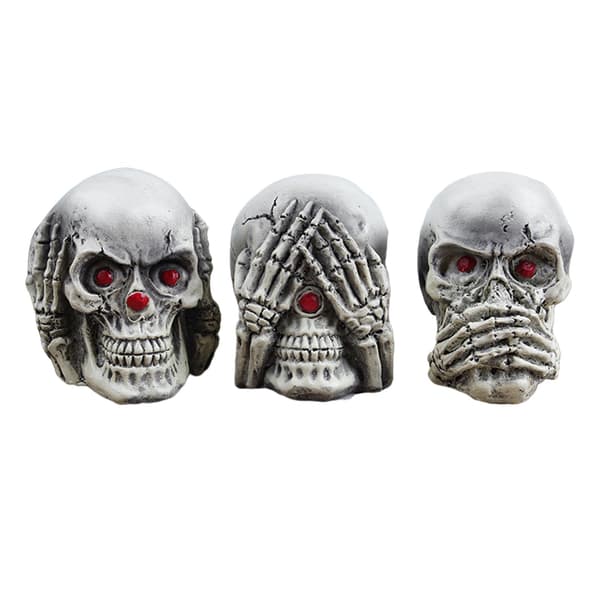 See No Evil, Hear No Evil, Speak No Evil – Stacked Tower Gothic Tabletop Decor