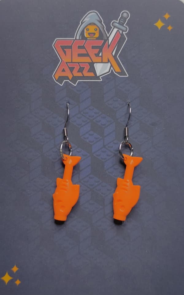 Lego fish earrings made from bricks 64648 DIY