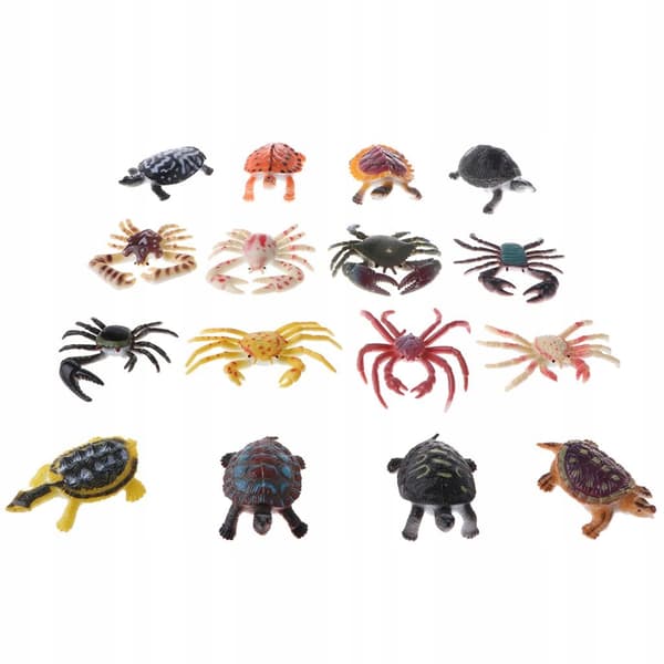 16 PVC Tortoise-themed Educational Figures for Children
