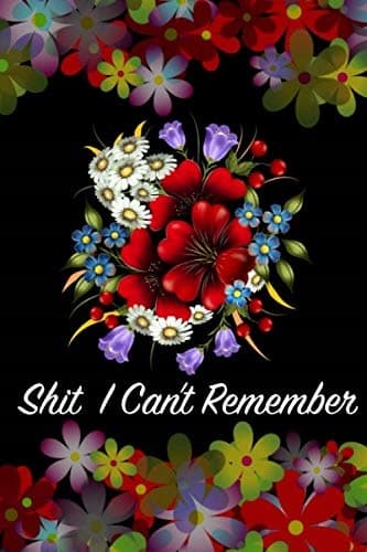 Shit I Can't Remember: 100-page 6" x 9" lined black and white paper notebook,