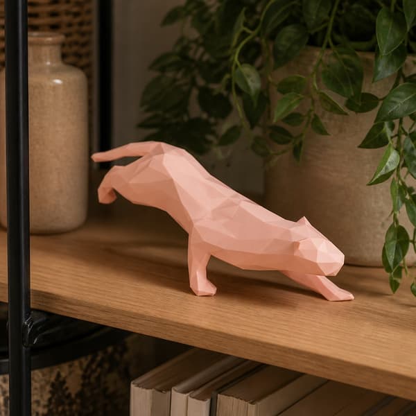 LOW-POLY PANTHER FIGURINE – GEOMETRIC DECORATION – MANY COLOURS