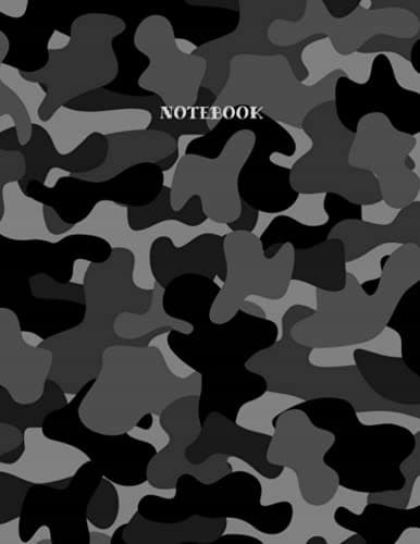 Notebook: Lined Notebook Journal – Black camouflage – College-ruled, 120 pages