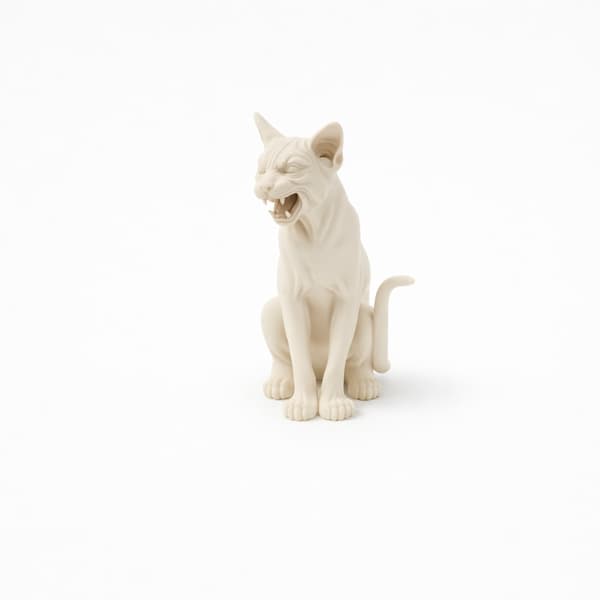 DECORATIVE SITTING CAT FIGURINE – METALLIC FINISH, MANY COLOURS