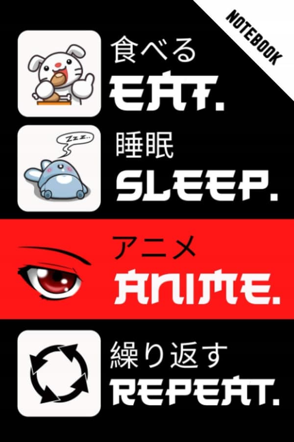 Eat Sleep Anime Repeat Anime Notebook Journal: Otaku Notebook Co