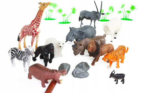 WILD SAFARI ANIMALS FIGURINE SET – 58 PIECES