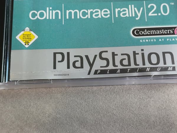 Colin McRae Rally 2.0, PlayStation, PS1, no manual