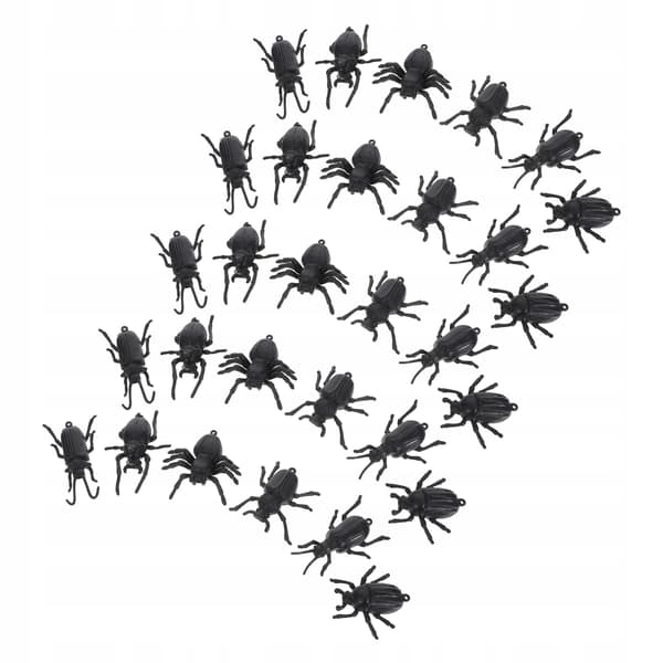 30 MINI BLACK INSECT FIGURINES WITH REALISTIC TEXTURE FOR EDUCATIONAL PURPOSES