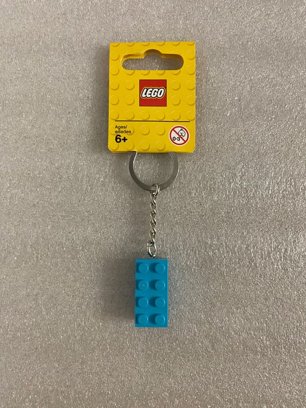 [Gear 853380] 2 x 4 Brick - Medium Azure Keyring