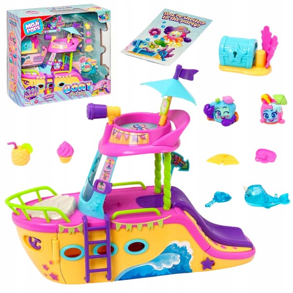 MOJIPOPS MAGIC BOX BOAT PARTY MAGIC SET WITH 2 CHILDREN’S SHIP FIGURINES