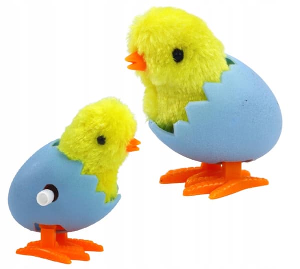 A CHARMING PLUSH WIND-UP JUMPING CHICK IN A YELLOW EGGSHELL – 1 PIECE
