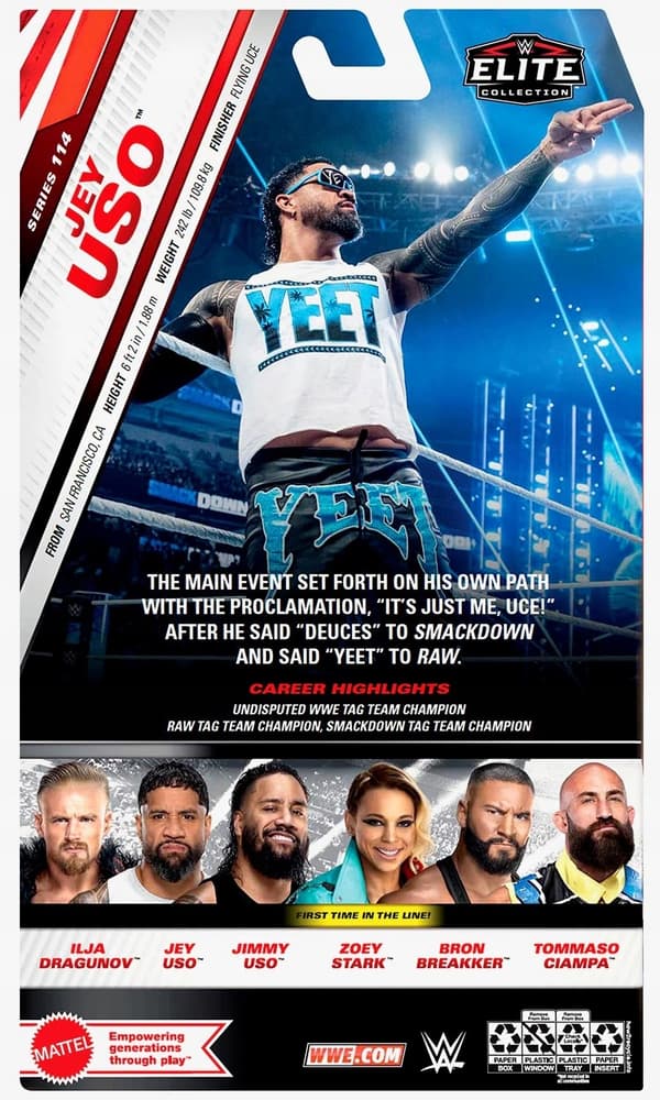 MATTEL WWE Elite Jey Uso Figure