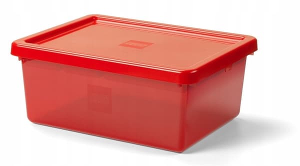 LEGO storage box with organiser – red
