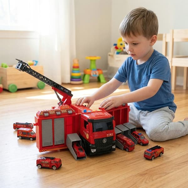 Fire engine set: Toy fire engines, 7-piece set
