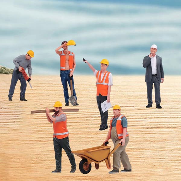 1:24 Construction site worker figures to decorate Tiny’s doll’s house