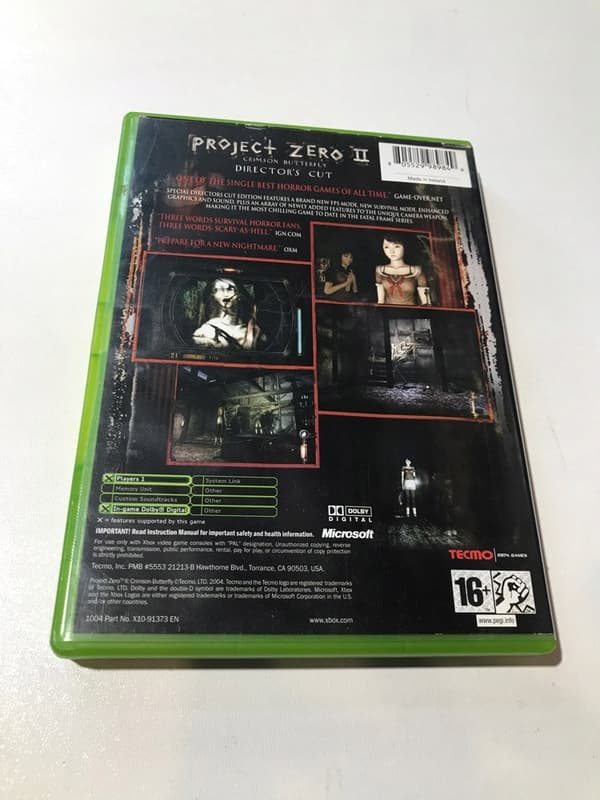 PROJECT ZERO II: CRIMSON BUTTERFLY DIRECTOR'S CUT XBOX CLASSIC